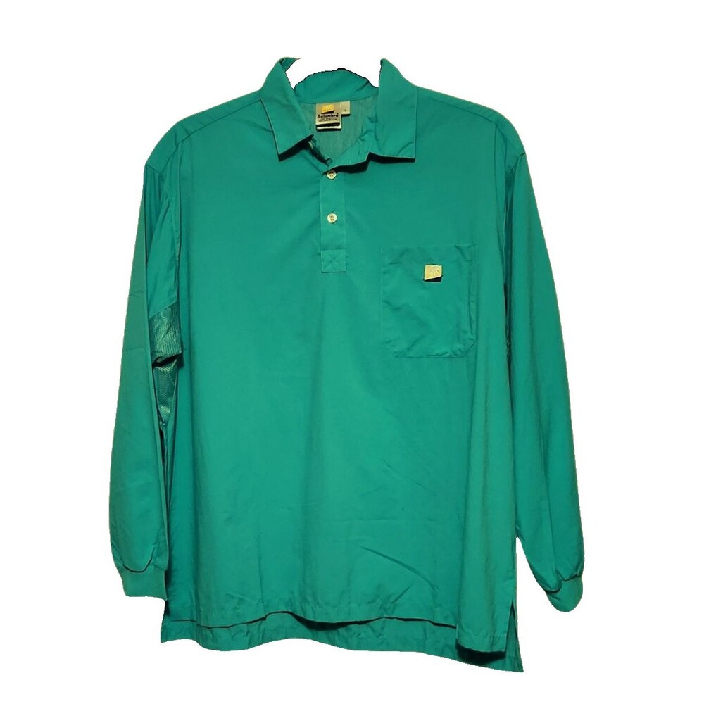 Solumbra Ultimate Polo Shirt Long Sleeve Ventilated UPF 100+ Teal Mens Large